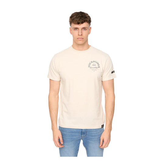 Light Stone - Front - Duck and Cover Mens Sudbury T-Shirt