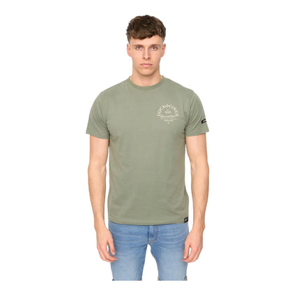 Olive - Front - Duck and Cover Mens Sudbury T-Shirt