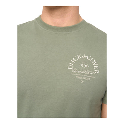 Olive - Back - Duck and Cover Mens Sudbury T-Shirt