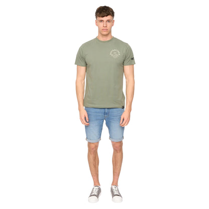 Olive - Side - Duck and Cover Mens Sudbury T-Shirt