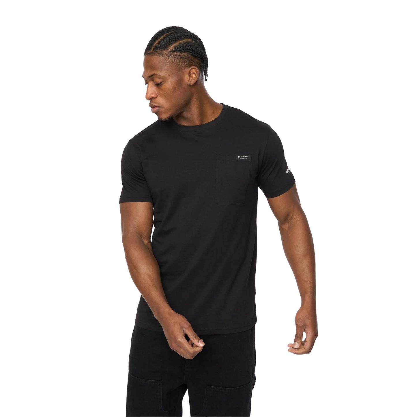 Black - Side - Crosshatch Mens Portville Everyday T-Shirt