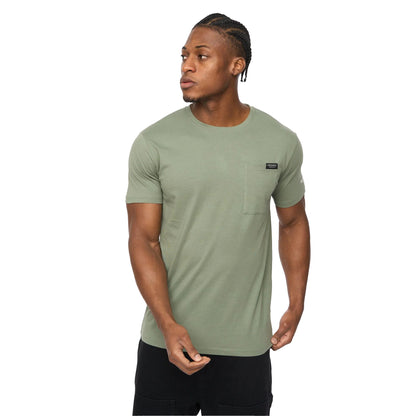 Olive - Front - Crosshatch Mens Portville Everyday T-Shirt