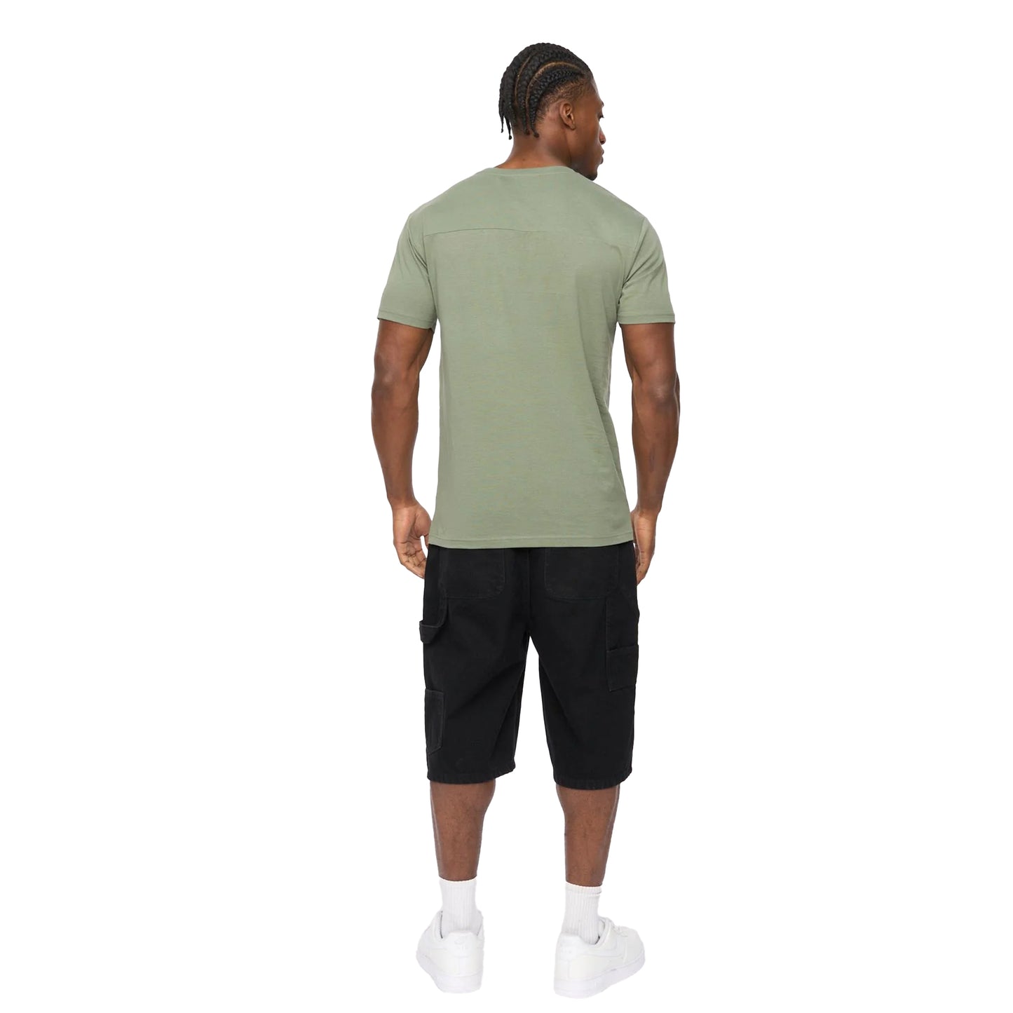 Olive - Back - Crosshatch Mens Portville Everyday T-Shirt