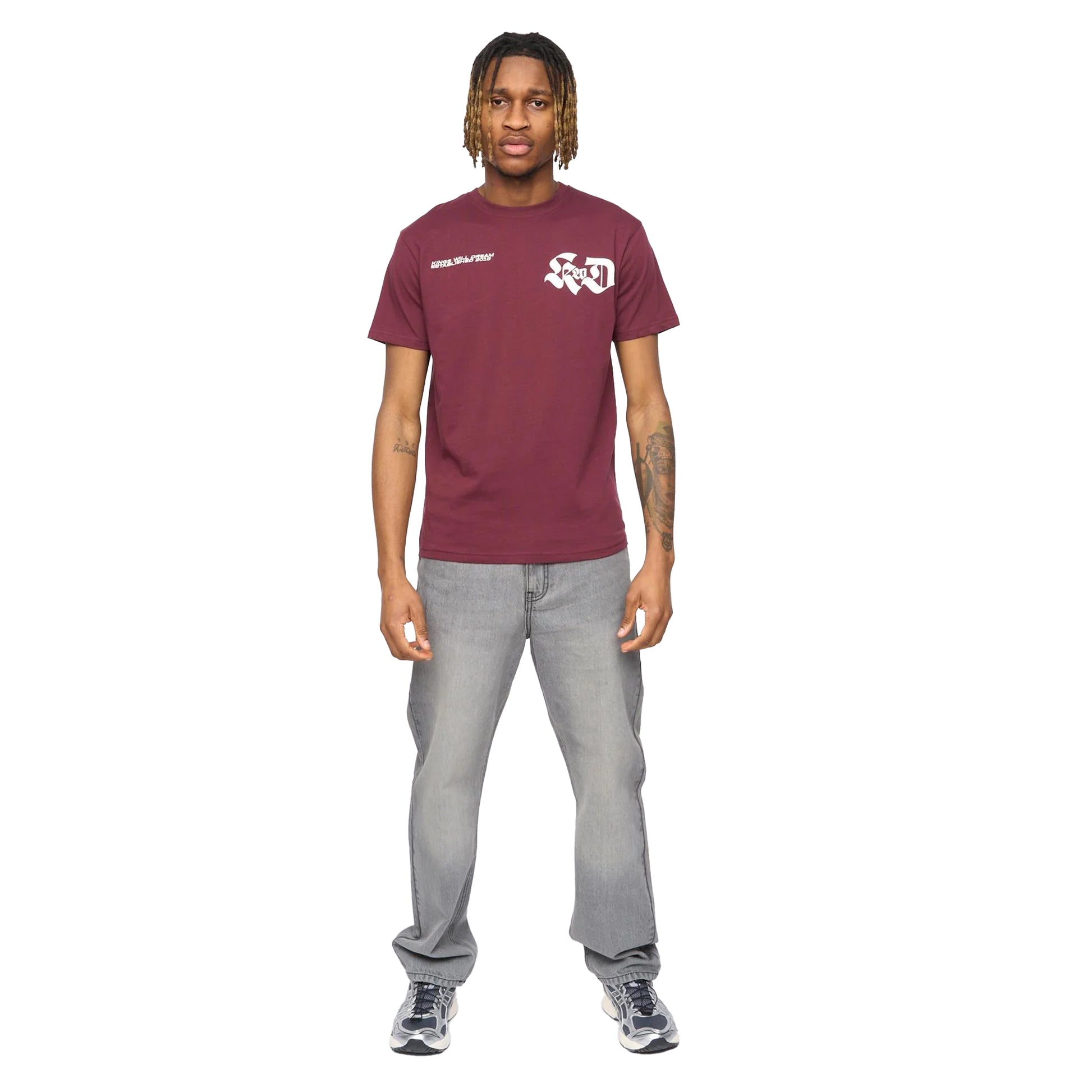 Burgundy - Lifestyle - Kings Will Dream Mens Cartellio Short-Sleeved T-Shirt
