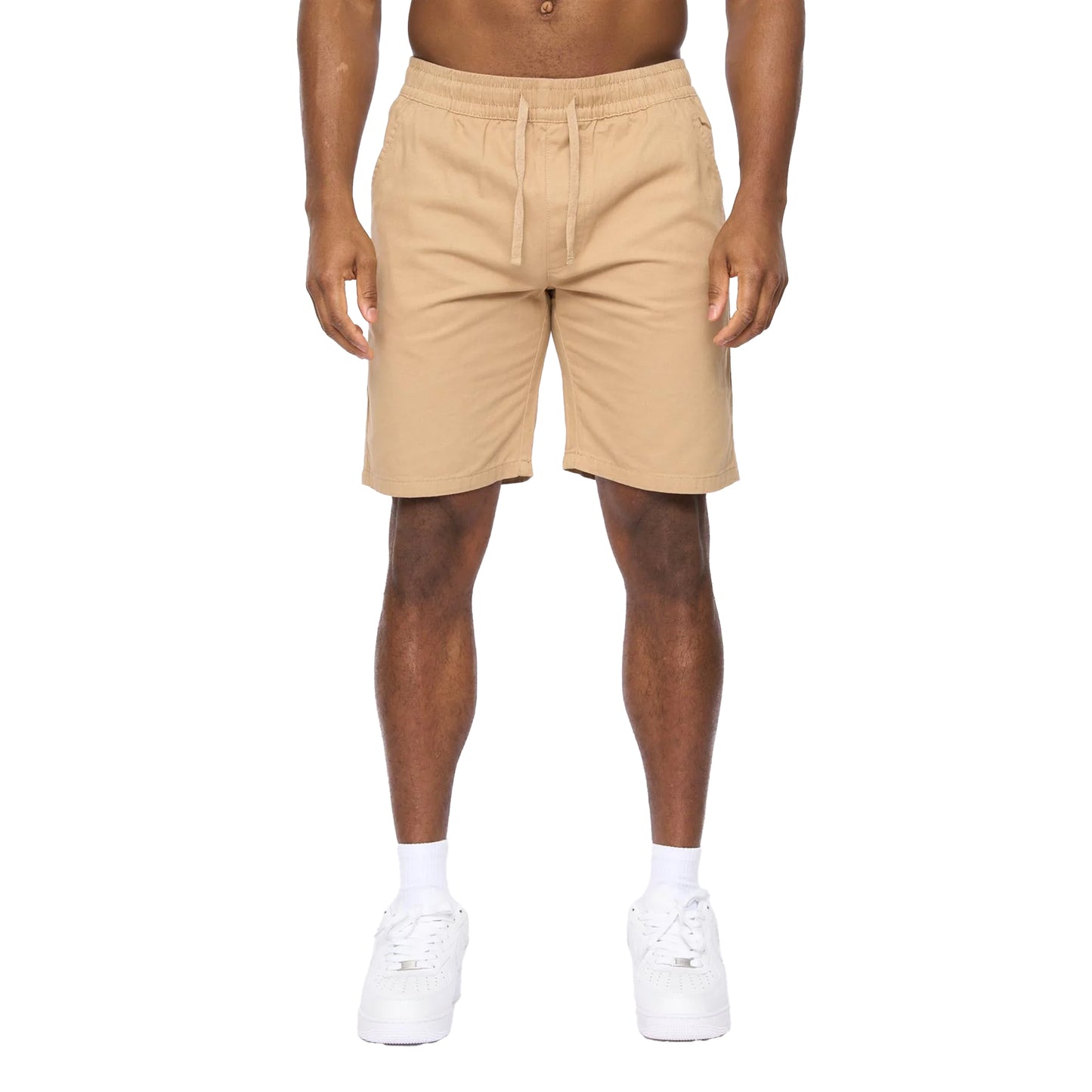 Stone - Front - Crosshatch Mens Blansmoore Elasticated Waist Shorts