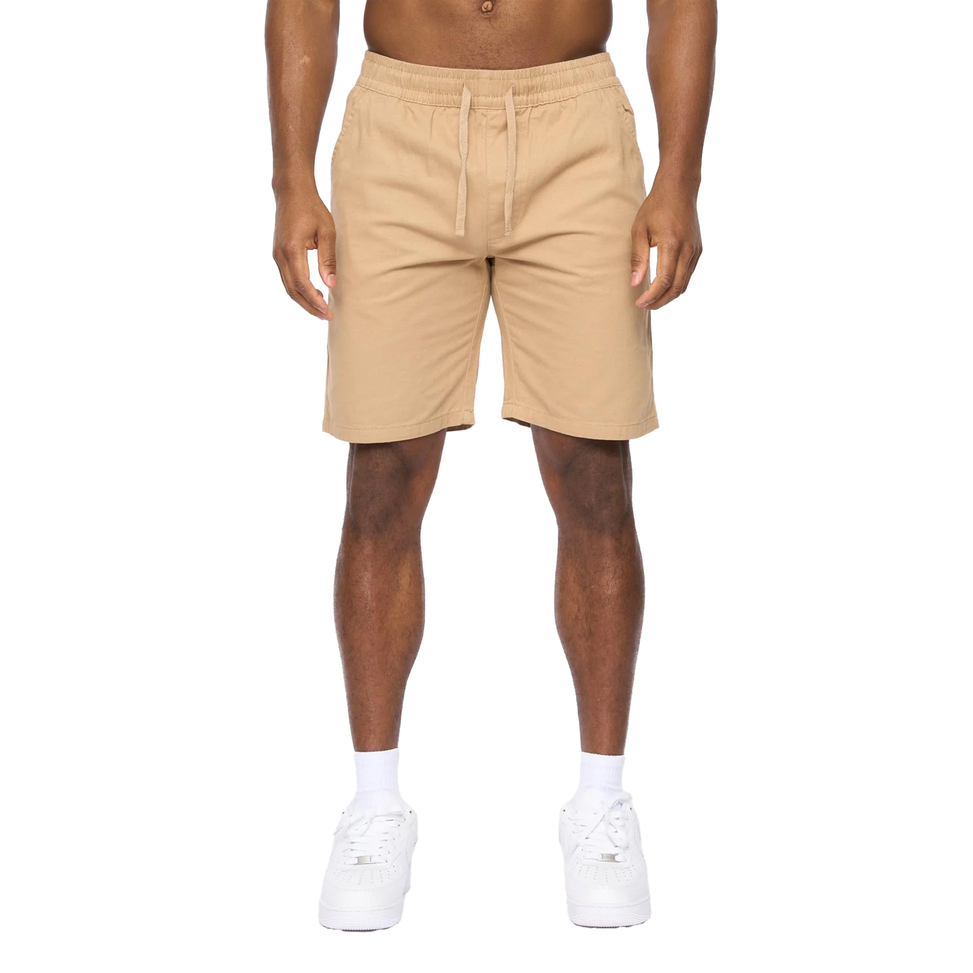 Stone - Front - Crosshatch Mens Blansmoore Elasticated Waist Shorts