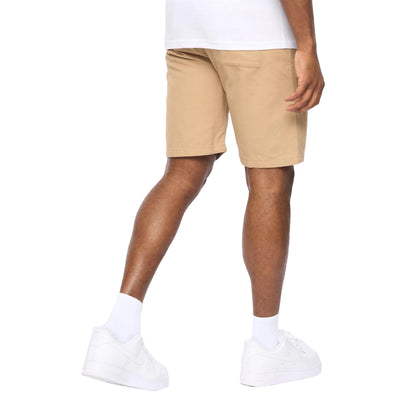 Stone - Back - Crosshatch Mens Blansmoore Elasticated Waist Shorts