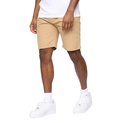 Stone - Side - Crosshatch Mens Blansmoore Elasticated Waist Shorts