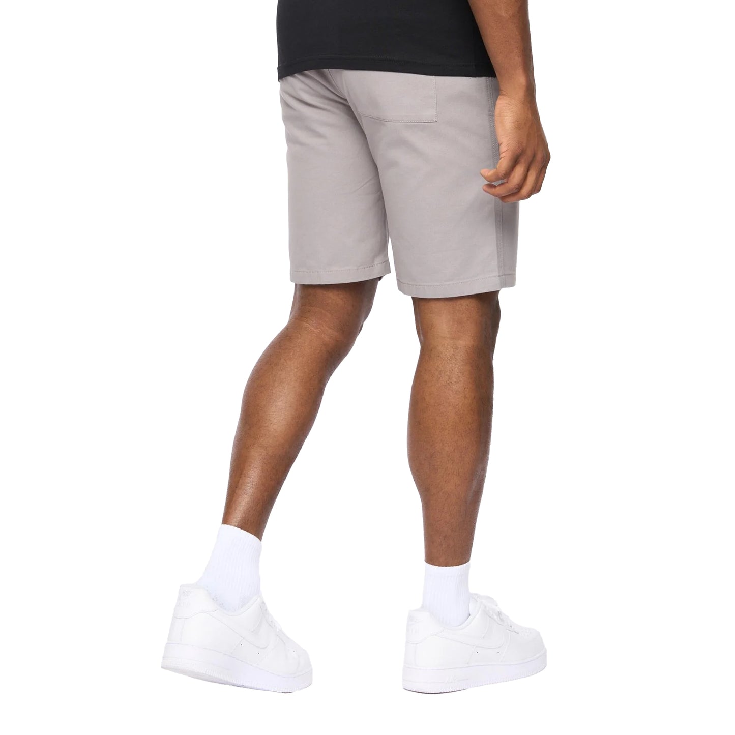 Grey - Back - Crosshatch Mens Blansmoore Elasticated Waist Shorts