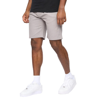 Grey - Side - Crosshatch Mens Blansmoore Elasticated Waist Shorts
