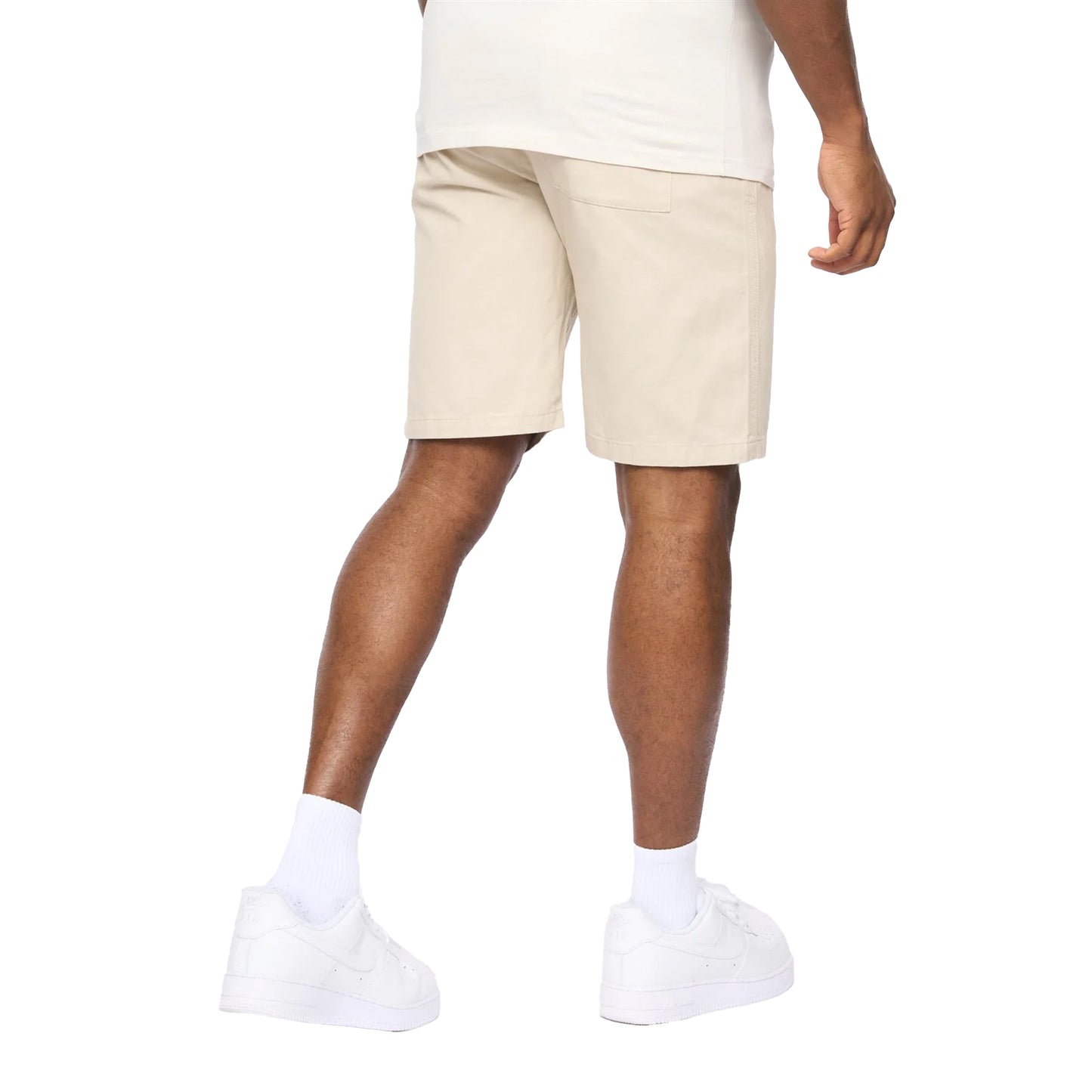 Light Stone - Back - Crosshatch Mens Blansmoore Elasticated Waist Shorts