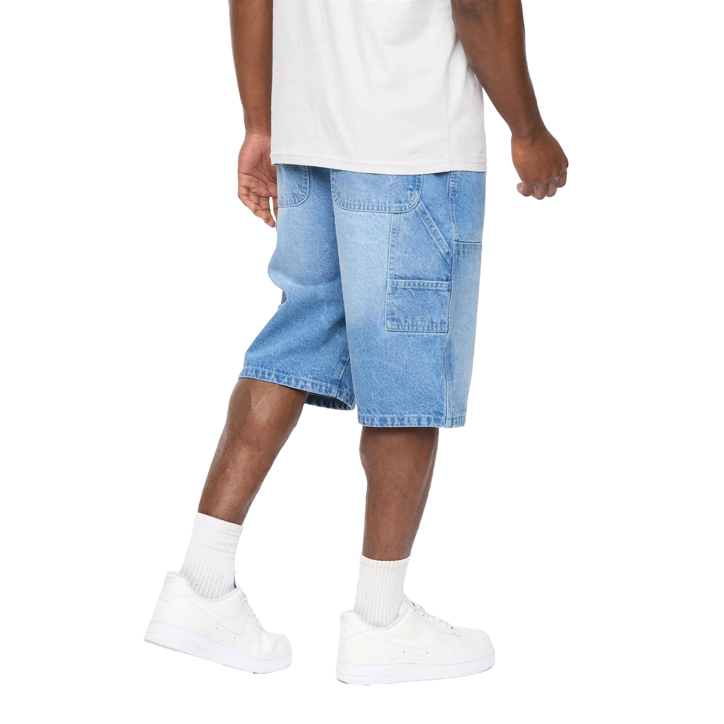 Light Wash - Back - Crosshatch Mens Teleman Denim Shorts