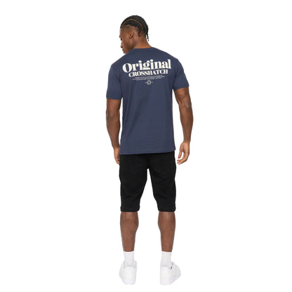 Navy - Back - Crosshatch Mens Simtanks T-Shirt