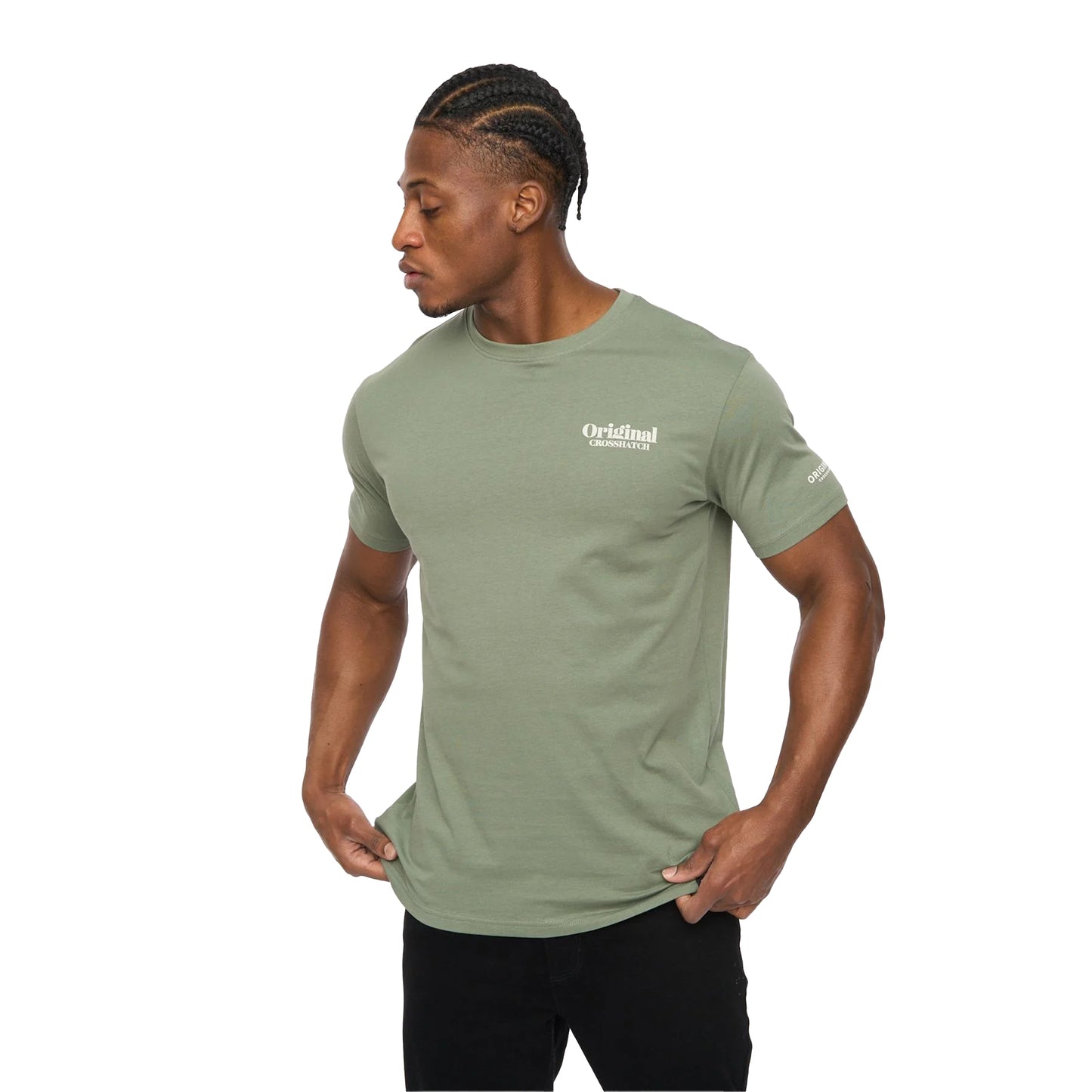 Olive - Side - Crosshatch Mens Simtanks T-Shirt