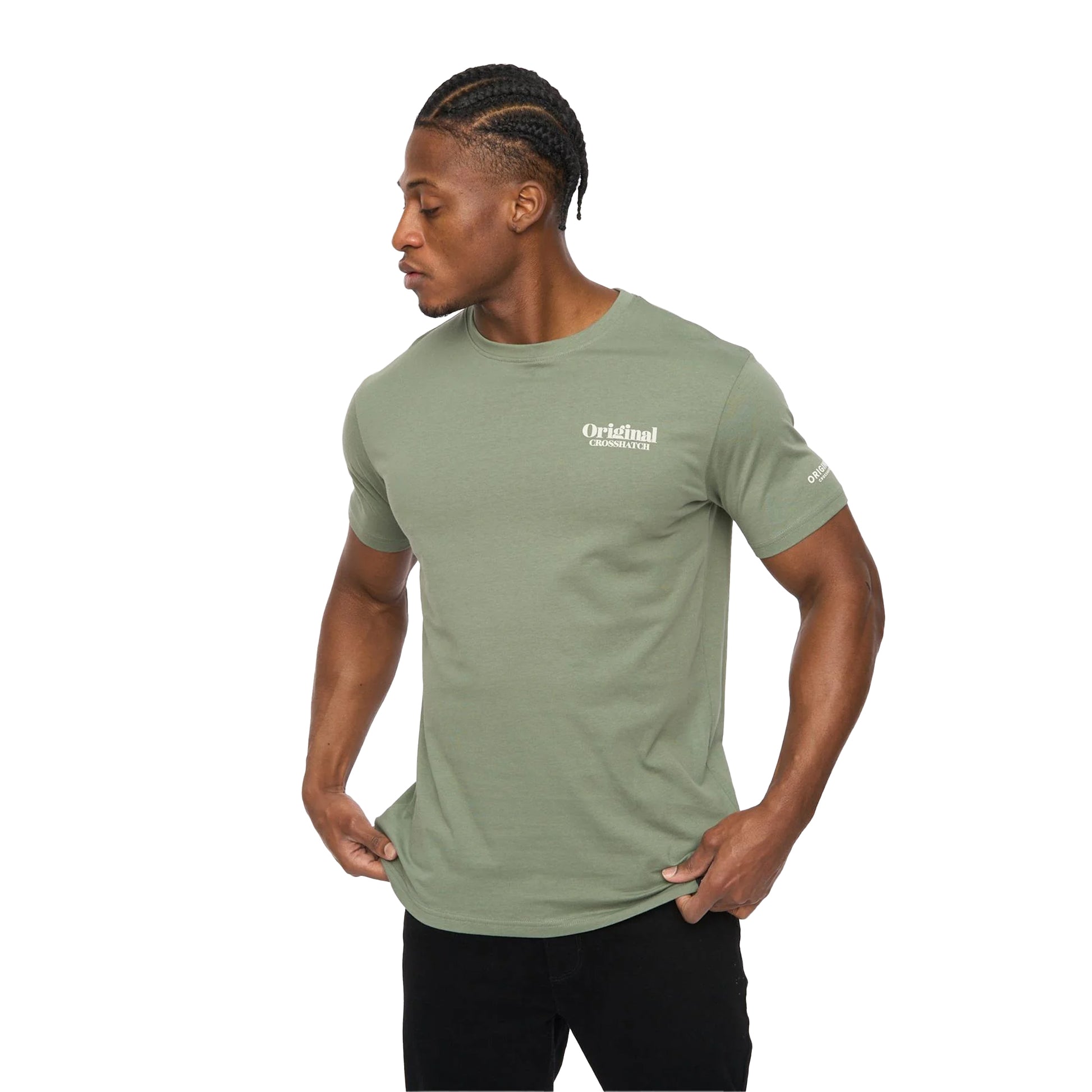 Olive - Side - Crosshatch Mens Simtanks T-Shirt