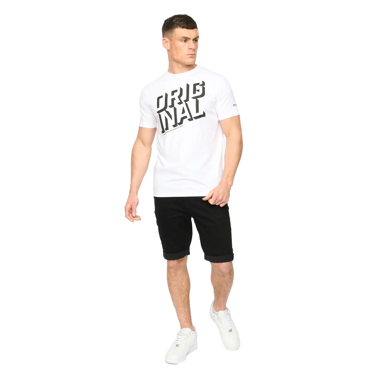 Black Wash - Lifestyle - Crosshatch Mens Youlgreeve Denim Belted Shorts