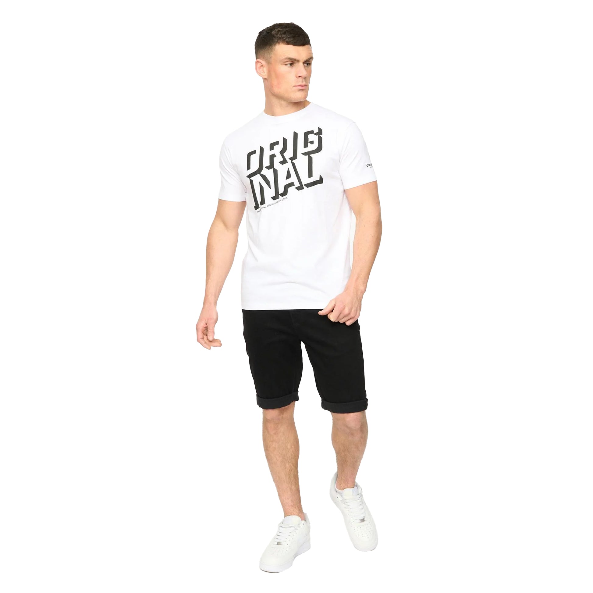 Black Wash - Lifestyle - Crosshatch Mens Youlgreeve Denim Belted Shorts