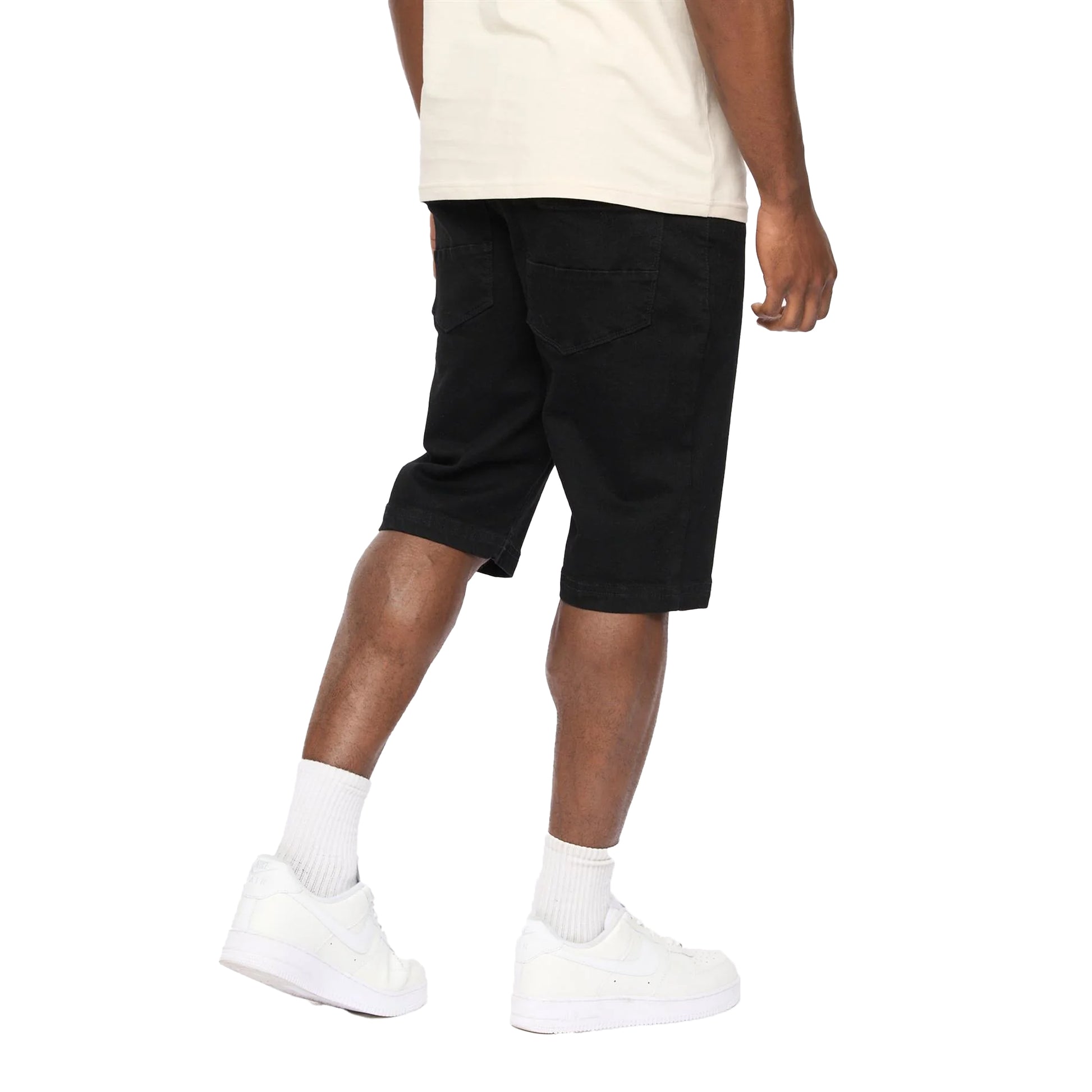 Black Wash - Back - Crosshatch Mens Hammersmith Denim Shorts