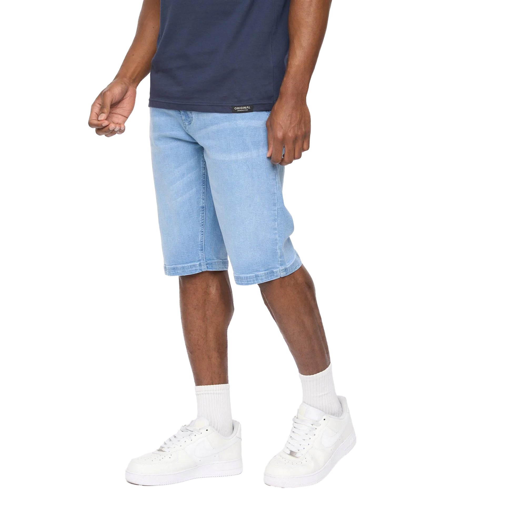 Light Wash - Side - Crosshatch Mens Hammersmith Denim Shorts