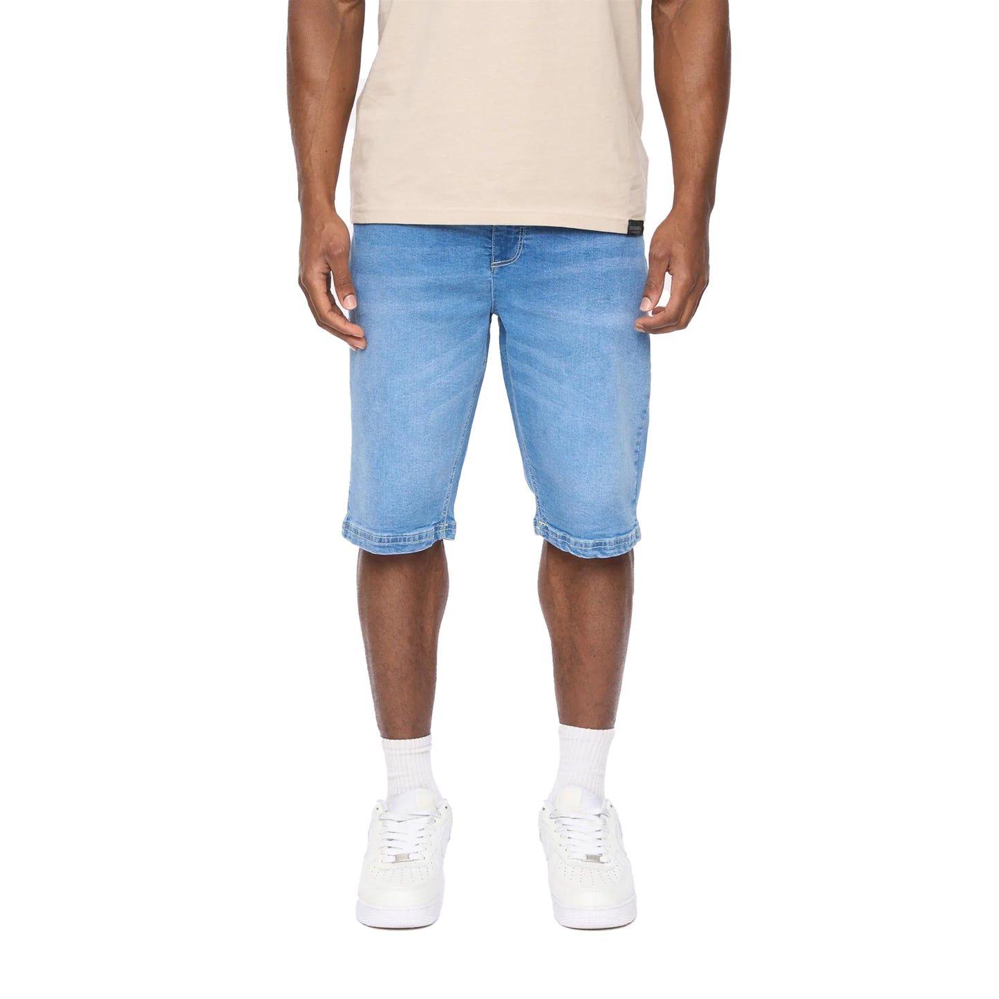 Mid Wash - Front - Crosshatch Mens Hammersmith Denim Shorts