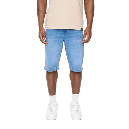 Mid Wash - Front - Crosshatch Mens Hammersmith Denim Shorts