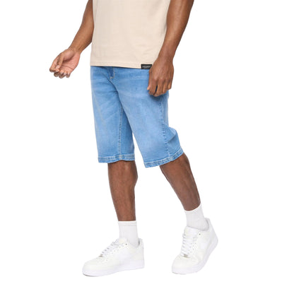 Mid Wash - Side - Crosshatch Mens Hammersmith Denim Shorts