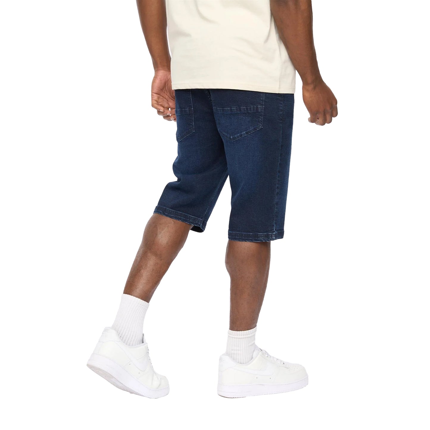 Dark Wash - Back - Crosshatch Mens Hammersmith Denim Shorts