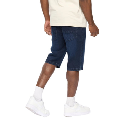 Dark Wash - Back - Crosshatch Mens Hammersmith Denim Shorts