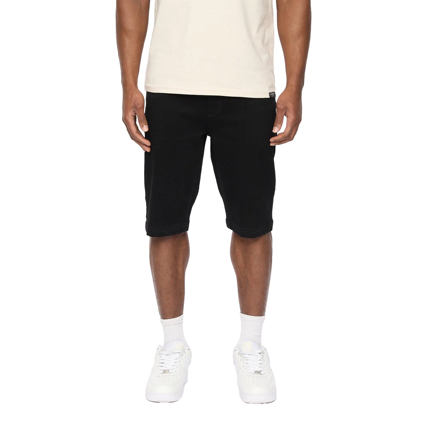 Black Wash - Front - Crosshatch Mens Hammersmith Denim Shorts