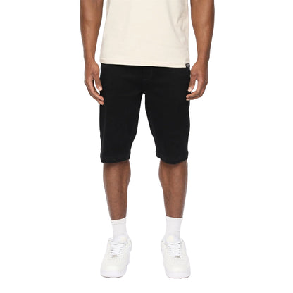 Black Wash - Front - Crosshatch Mens Hammersmith Denim Shorts