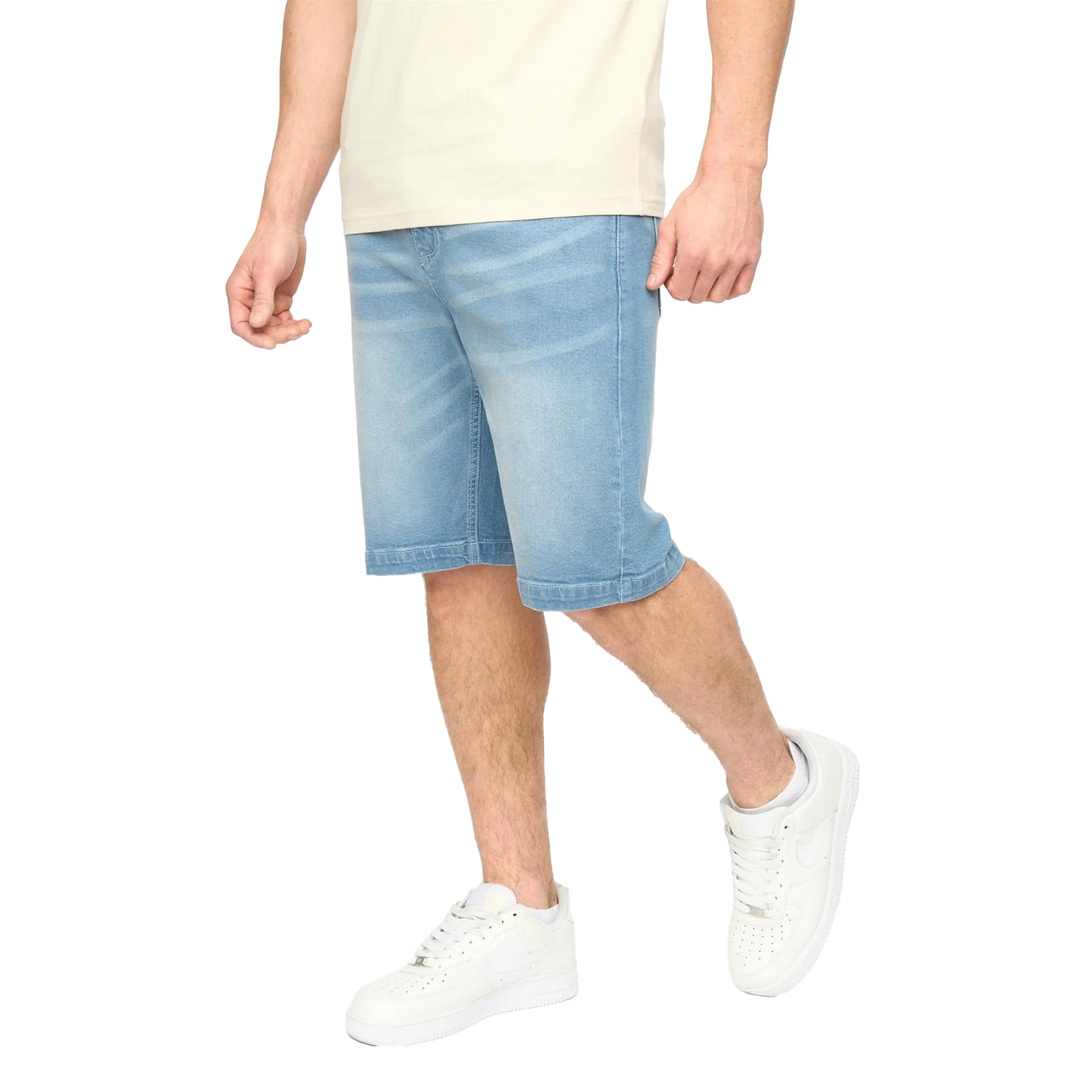 Light Wash - Side - Crosshatch Mens Kamaline Denim Shorts