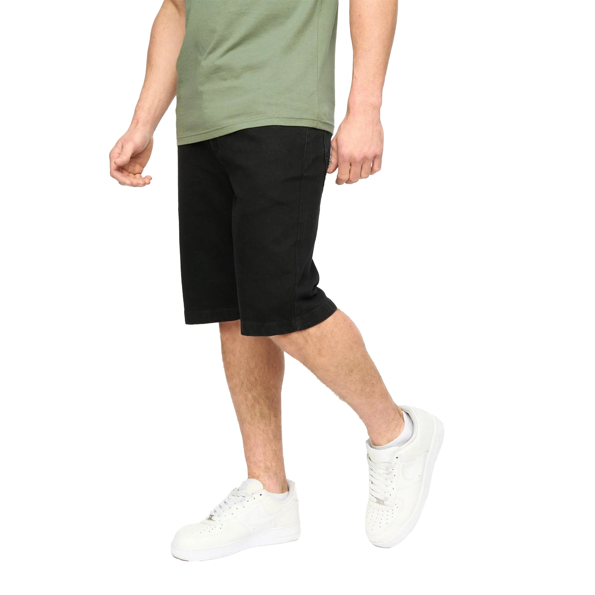 Black Wash - Side - Crosshatch Mens Kamaline Denim Shorts