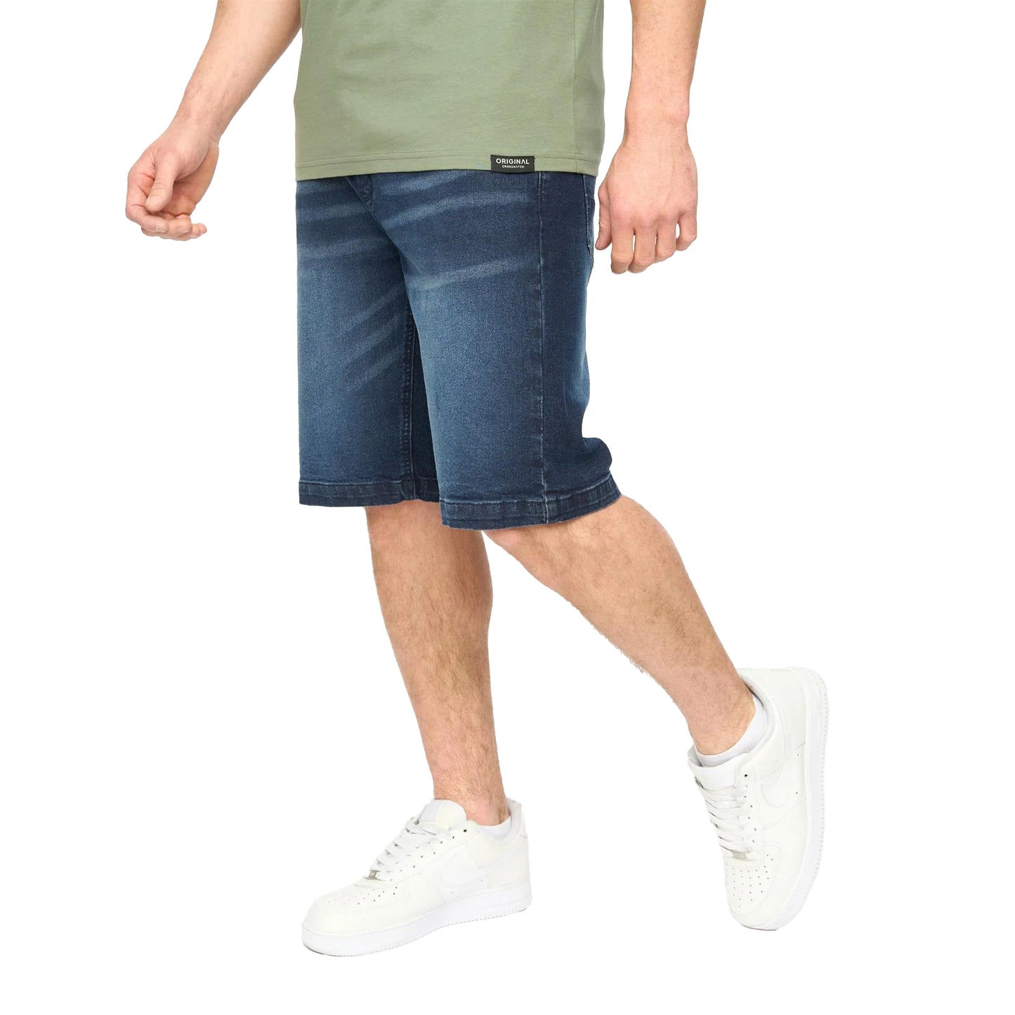 Dark Wash - Side - Crosshatch Mens Kamaline Denim Shorts