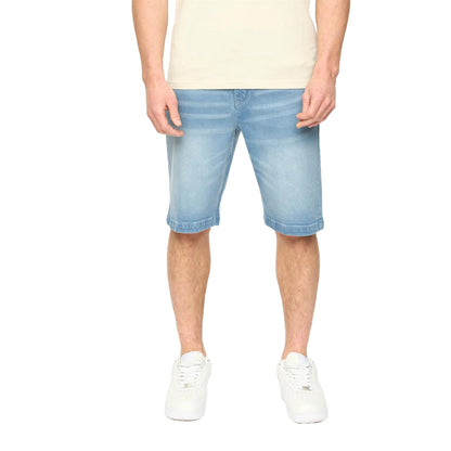 Light Wash - Front - Crosshatch Mens Kamaline Denim Shorts