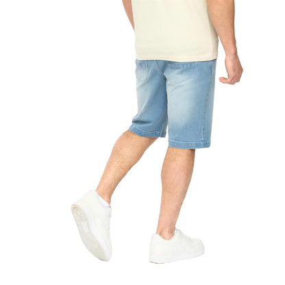 Light Wash - Back - Crosshatch Mens Kamaline Denim Shorts