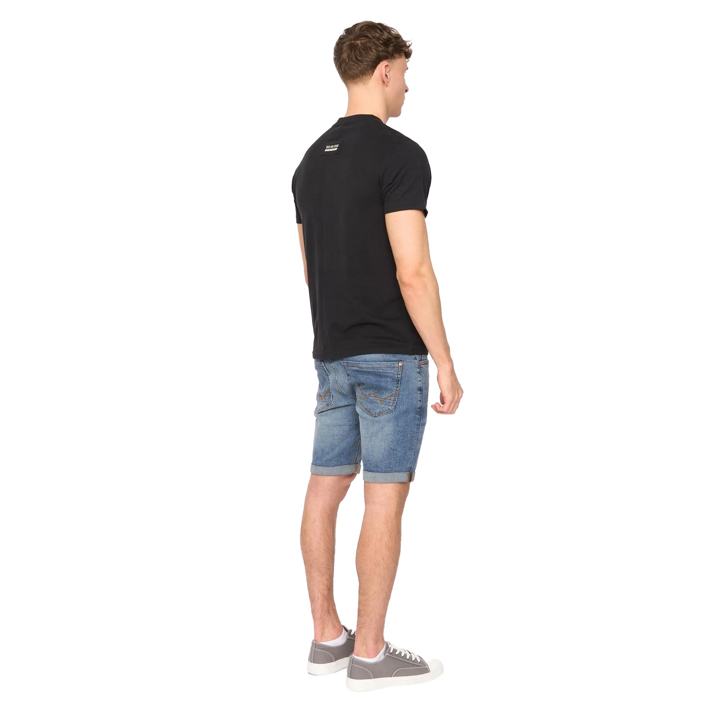 Black - Back - Duck and Cover Mens Lynnfold Cotton Everyday T-Shirt