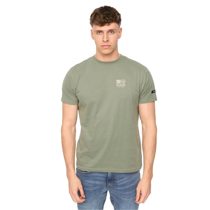 Olive - Front - Duck and Cover Mens Lynnfold Cotton Everyday T-Shirt