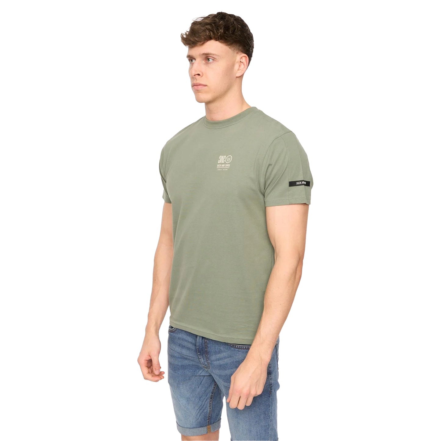Olive - Side - Duck and Cover Mens Lynnfold Cotton Everyday T-Shirt