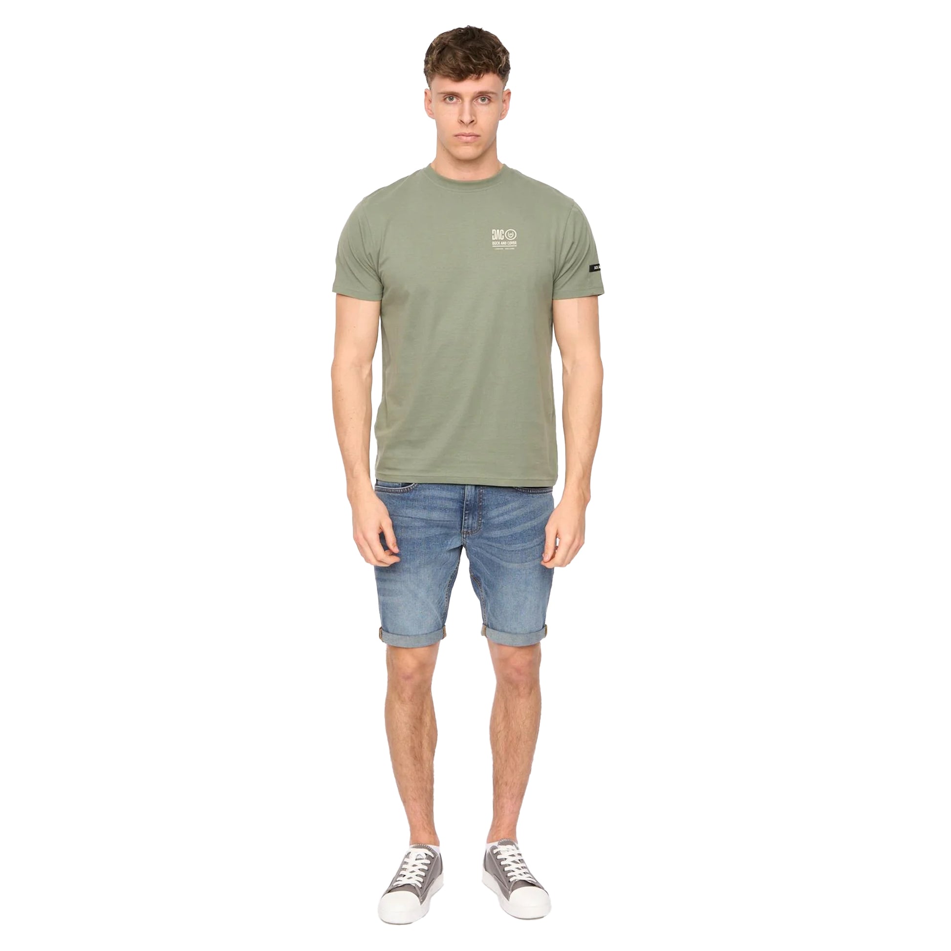 Olive - Lifestyle - Duck and Cover Mens Lynnfold Cotton Everyday T-Shirt