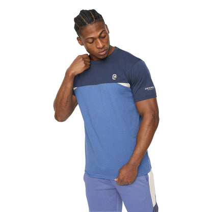 Blue - Side - Crosshatch Mens Castlebay T-Shirt
