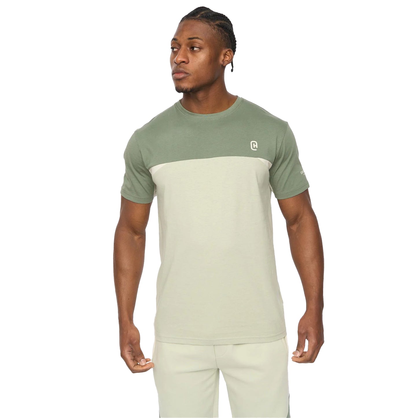 Light Olive - Side - Crosshatch Mens Castlebay T-Shirt