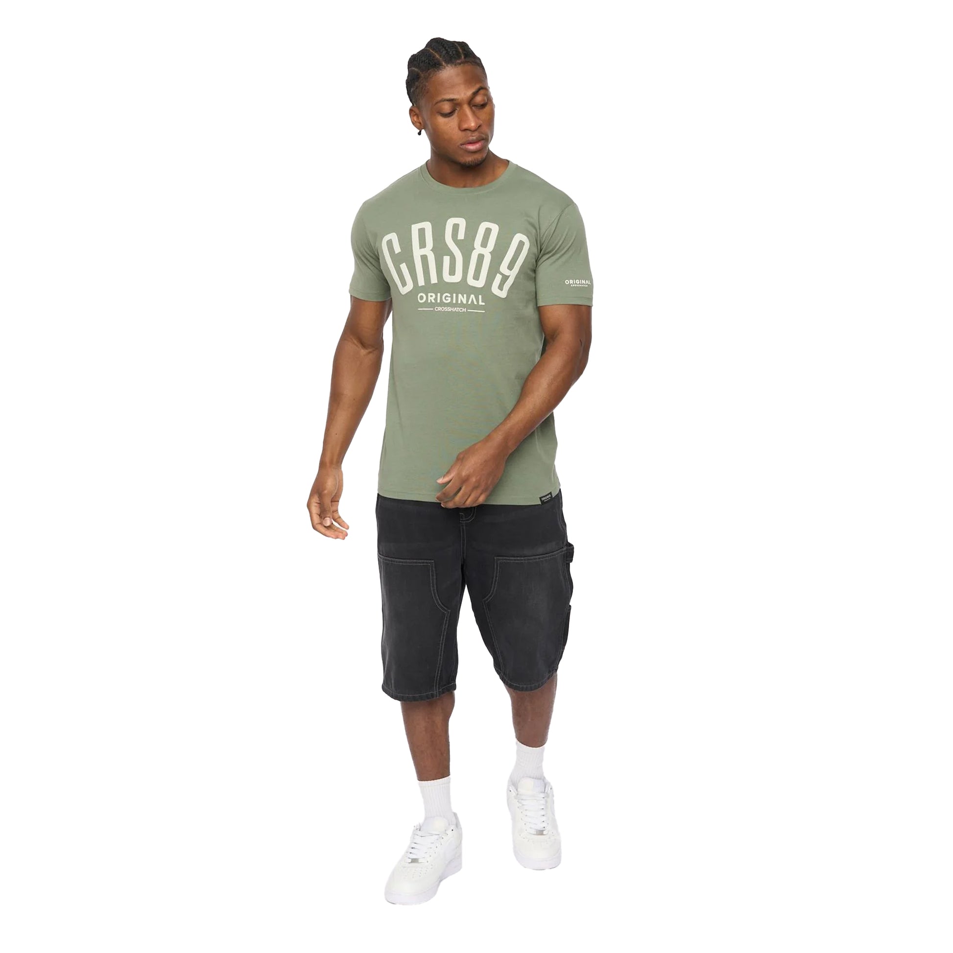 Olive - Lifestyle - Crosshatch Mens Hallfell T-Shirt