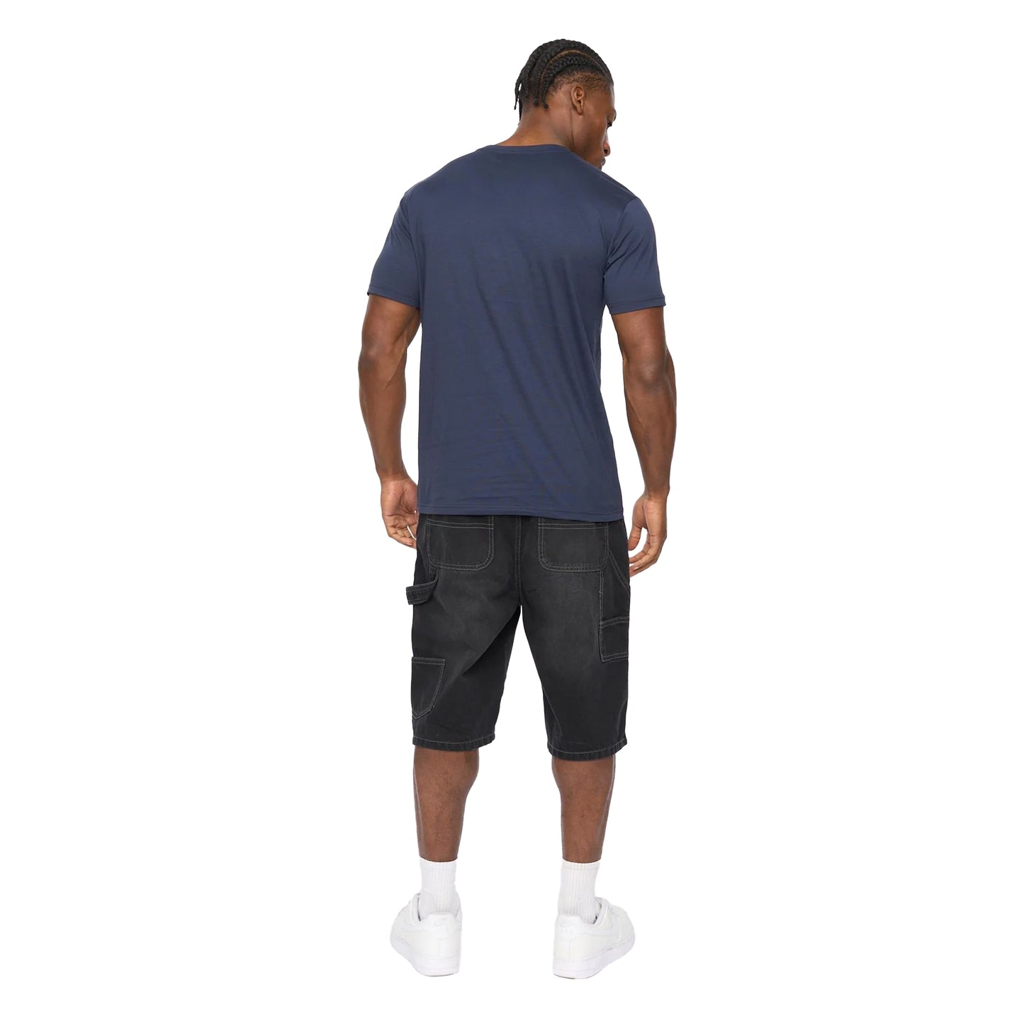 Navy - Back - Crosshatch Mens Hallfell T-Shirt