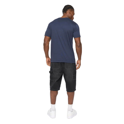 Navy - Back - Crosshatch Mens Hallfell T-Shirt