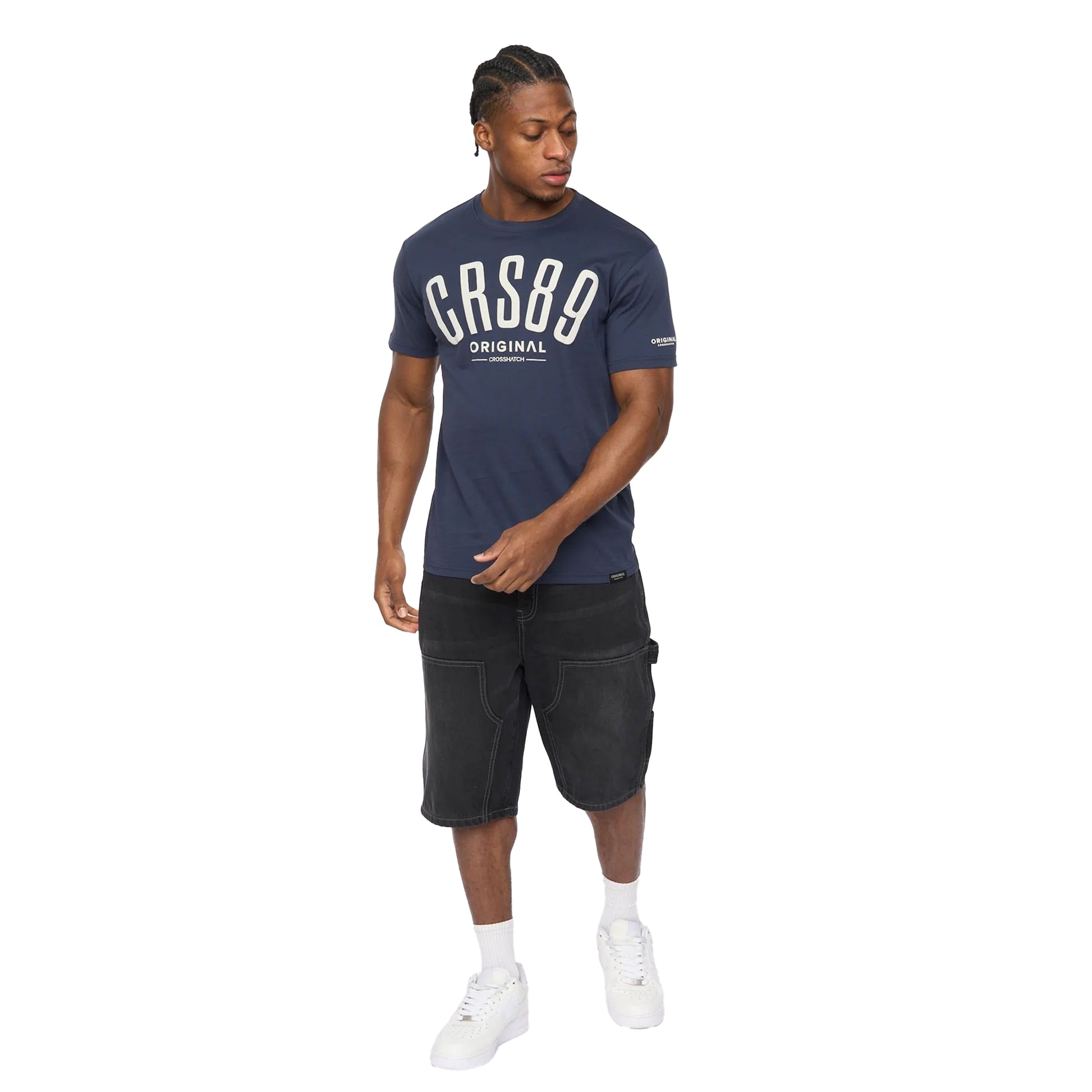 Navy - Lifestyle - Crosshatch Mens Hallfell T-Shirt