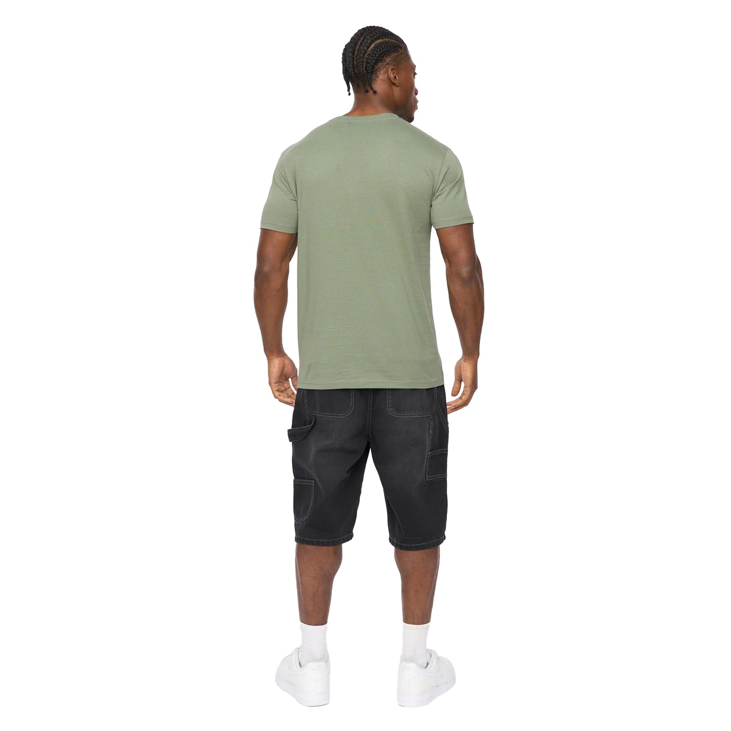 Olive - Back - Crosshatch Mens Hallfell T-Shirt