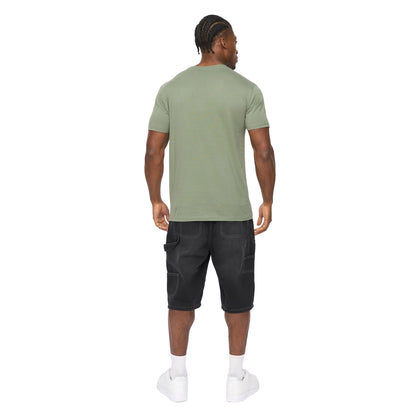 Olive - Back - Crosshatch Mens Hallfell T-Shirt
