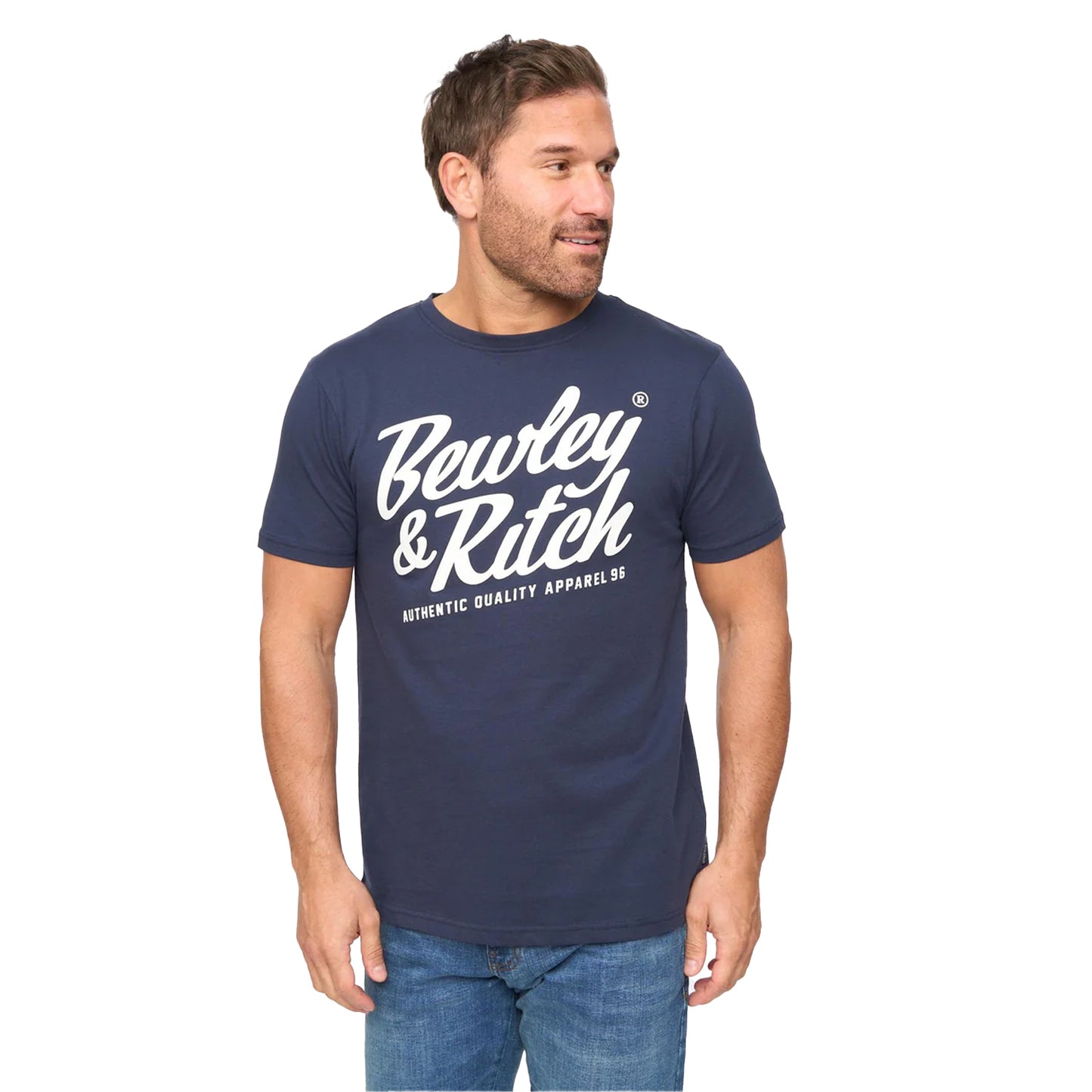Navy - Side - Bewley & Ritch Mens Harlings Casual T-Shirt