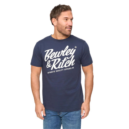 Navy - Side - Bewley & Ritch Mens Harlings Casual T-Shirt
