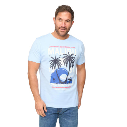 Light Blue - Side - Bewley & Ritch Mens Malwaves Relaxed Fit T-Shirt